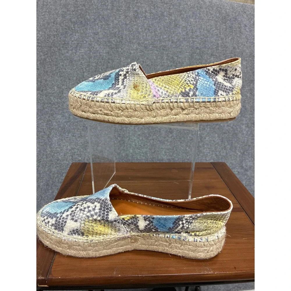 Kurt Geiger London Snakeskin Print Platform Espadrilles Multi Color 7.5 / 38.5